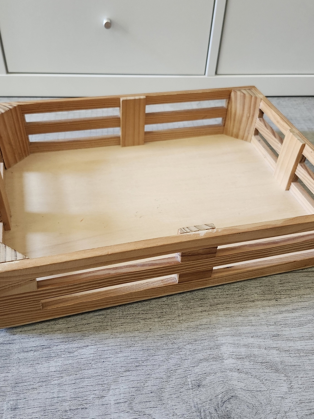 Melissa & Doug Wood Crate / Basket for Fruits & Vegetables - Pretend Play
